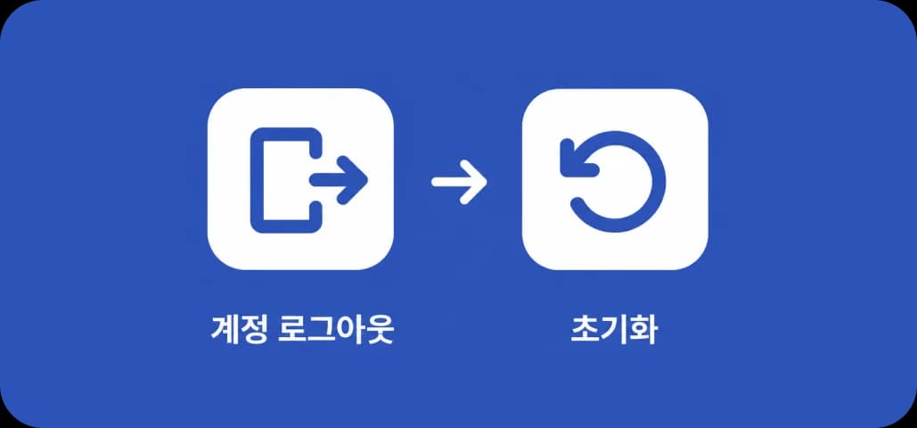 계정 로그아웃 후 초기화